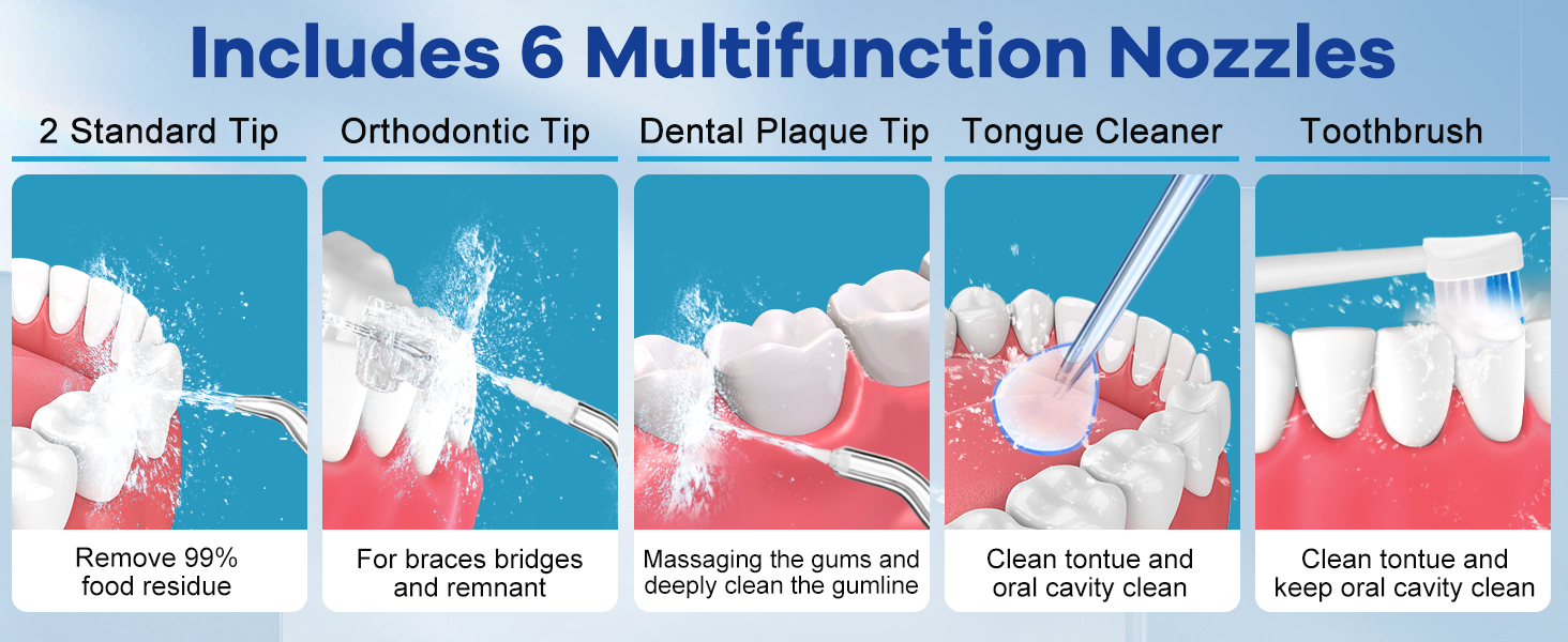 limpieza dental 6 Multifunction Nozzles