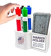 Storage Theory Magnetic Dry Erase Marker Holder – Sleek Whiteboard Accessories for Markers &amp; Eras...