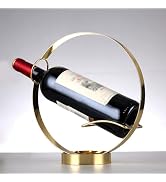 GeLive Tabletop Single Wine Bottle Holder Stand Freestanding Wine Rack Artistic Geometric Decorat...