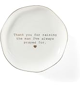 YZMICSTAR Mother of Groom Ring Dish, Ceramic Jewelry Dish Plate Christmas Birthday Mother's Day W...