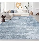 Area Rugs 8x10 Living Room: Washable Rug Modern Abstract Large Rugs Soft Non Slip Neutral Rug Sta...