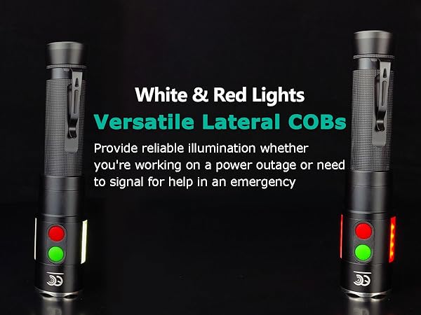 MML-2002 self defense flashlight rechargeable alarms USB C COB light
