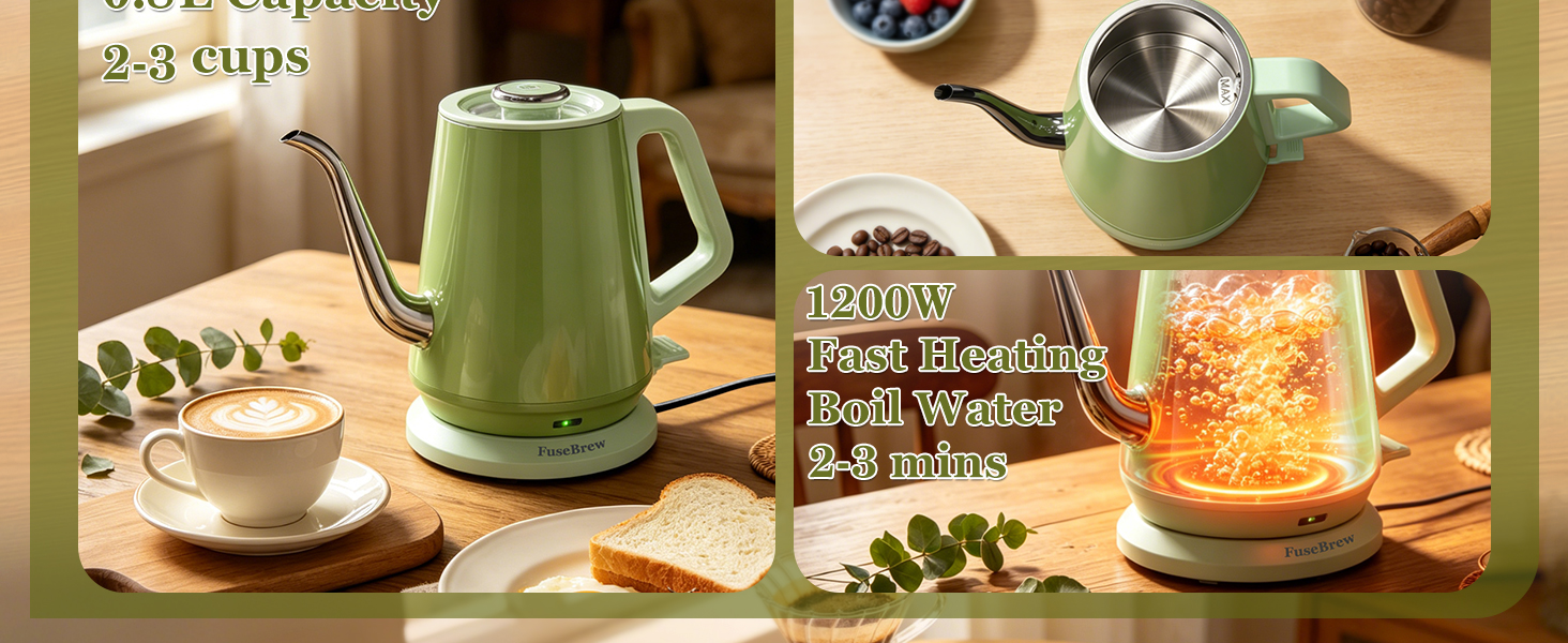 Chart comparing FuseBrew 100% stainless steel interior vs kettles with hidden plastic parts