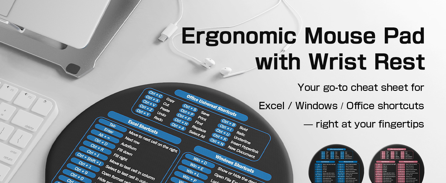 Senetem Mouse Pad with Wrist Rest - Ergonomic Memory Foam Support