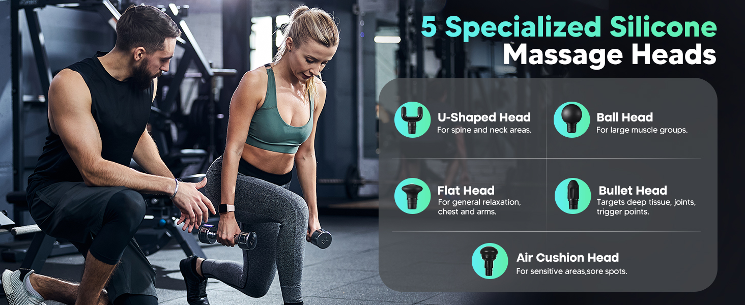 5 all silicone massage heads