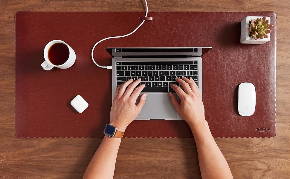 blotter desk protector smooth surface extended mouse pad large brown space