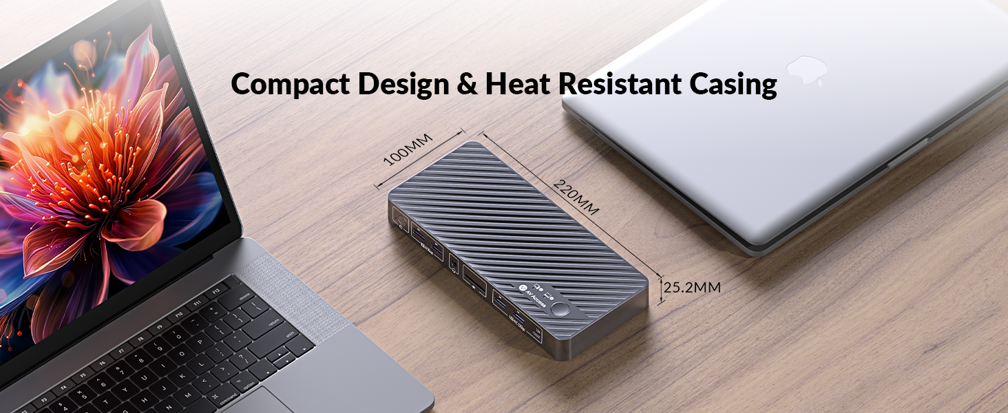 KVM switch docking station for macbook and PC 2 monitors, plug and play