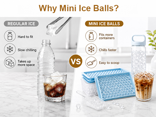 Mini Ice Cube Trays for Freezer with Lid