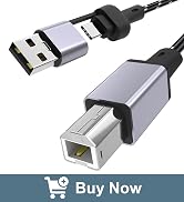 Printer Cable 6.6FT, Printer USB Cable [Plug &amp; Play] USB A&amp;USB C to USB-B 2.0 for MacBook Pro, US...