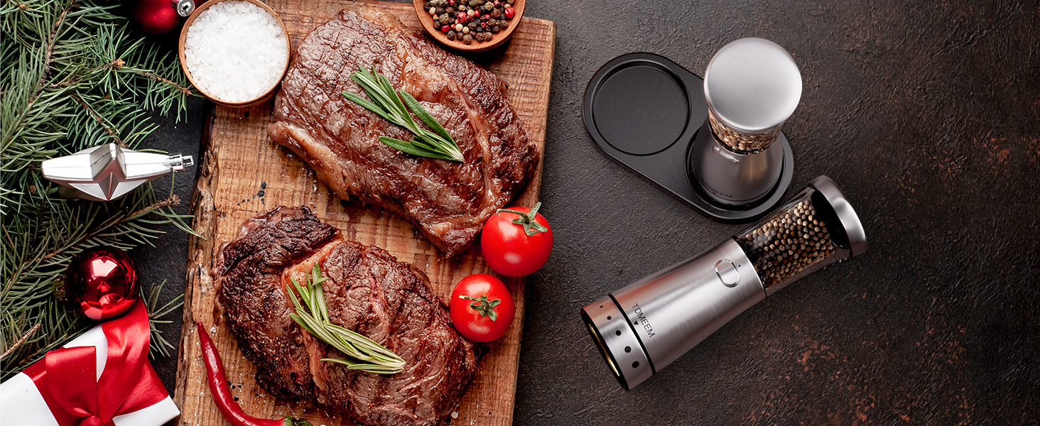 electric salt and pepper grinder set
