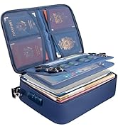 BALEINE Fireproof Document Box with Lock, Portable Fireproof Document Bag Waterproof Fire Proof F...