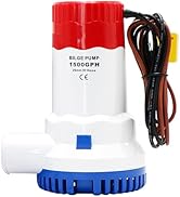 YQMIGU 1500 Gph Bilge Pump 12 Volt, Boat Water Pump Takes Up Little Space And Has A Quiet Sound, ...