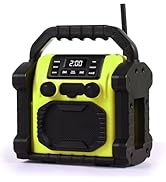 Bingxue FM Radio Receiver,USB Bluetooth Speaker with Clock Alarm/LED Lights,Portable Anticollisio...