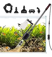 AQQA Aquarium Gravel Cleaner, 6-in-1 Electric Fish Tanks Gravel Vacuum Cleaner Set for Remove Dir...