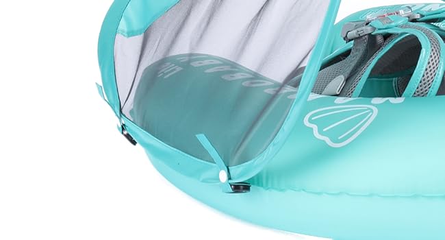 HECCEI Mambobaby Self-Inflating Baby Swim Float with Canopy