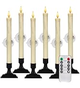 Homemory 6 Pcs Window Candles with Remote Timer Dimmer, Christmas Candles for Window Battery Oper...