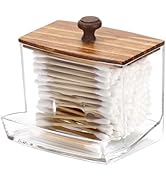 Tbestmax 10oz Qtip Holder Dispenser Big Clear Bathroom Container for Cotton Ball, Cotton Swabs, F...