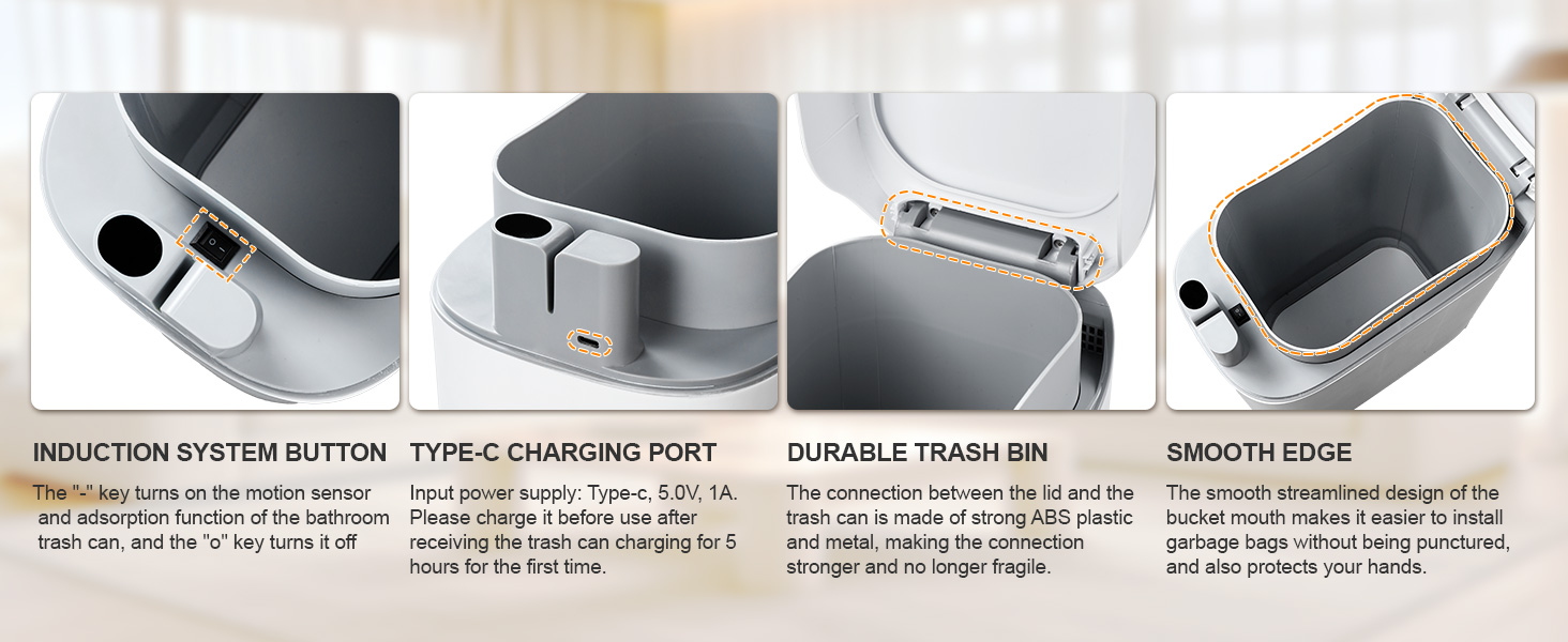 bathroom trash can automatic touchless