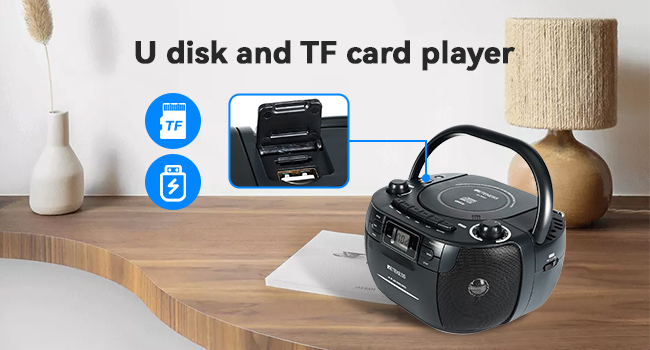 am/fm stereo radio with cd/mp3/usb/cassette player