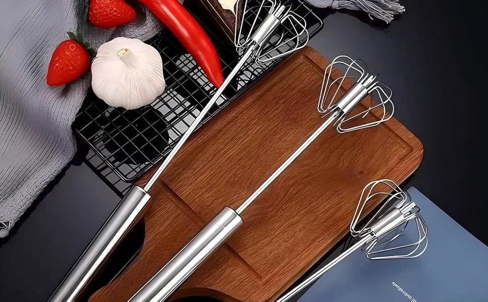 3 Pack Stainless Steel Egg Whisk