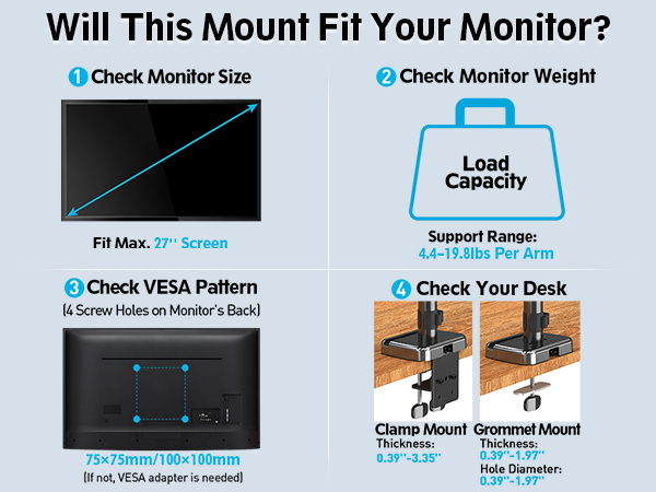 triple monitor arm desk mount