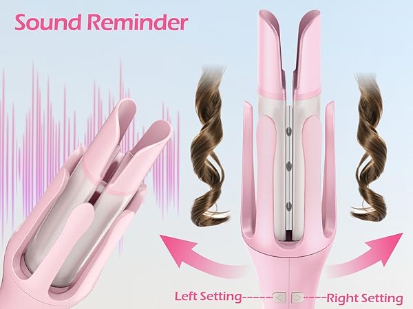 Two-way opening, 2-guide slots with 3 beeps alert signals ensure feedin and get smooth curls look.