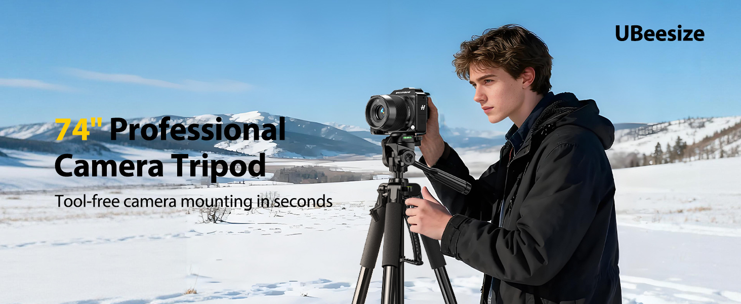 74&amp;#34; Professional Camera Tripod