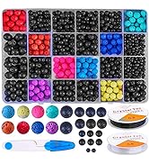 Fishdown 940 Pcs Colorful Lava Stone (4mm,6mm,8mm,10mm) HOT Healing Beads - Natural Beads Volcani...
