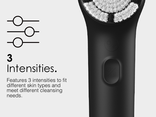 face scrubber facial cleansing brush with 3 different intensities