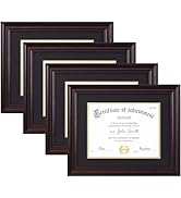 Yaetm 8.5x11 Diploma Frame | Certificate Frame with HD Tempered Glass, Display 8.5 x 11 with Blac...