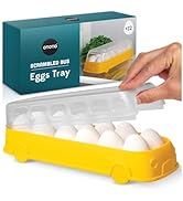 NEW!! Scrambled Bus 12 Egg Holder by OTOTO, Schoolbus Egg Container for Refrigerator, Egg Tray, C...