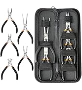 SOONAN 5 Pieces Mini Pliers, Long Lasting Tool Set Cable Cutters – Long Needle Nose, Long Nose, N...