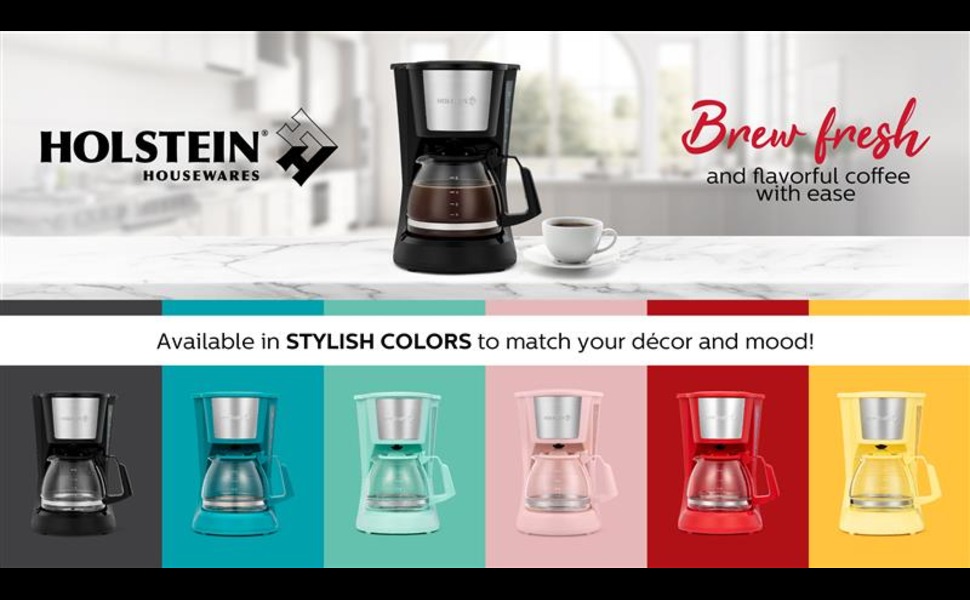Holstein Housewares: 5-Cup Coffee Maker bold color