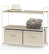 Simple Houseware 3-Tier Closet Storage with 2 Drawers, Beige
