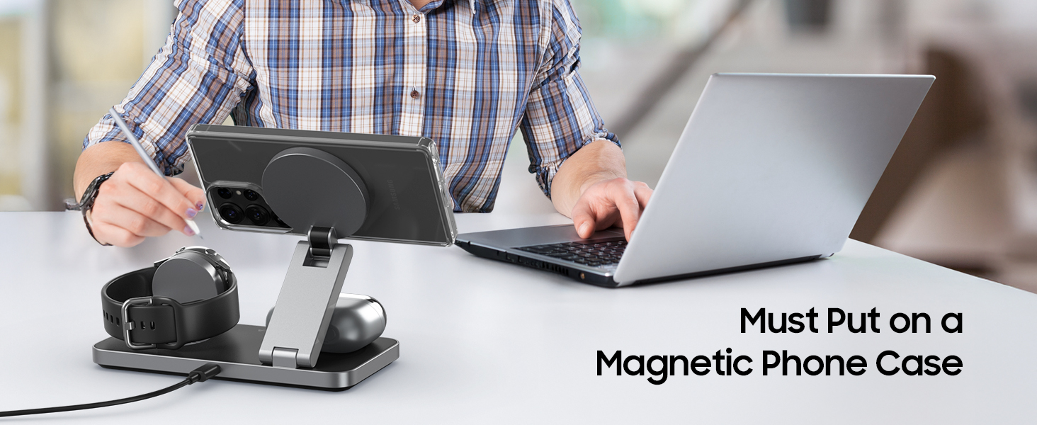 3 in 1 Foldable Magnetic Wireless Charging Station for Samsung