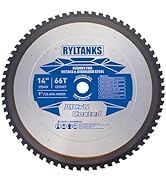 Ryltanks 14 Inch Metal Steel Cutting Saw Blade Pro, 1" Arbor, 66T Aluminum Chromium Nitride Coate...