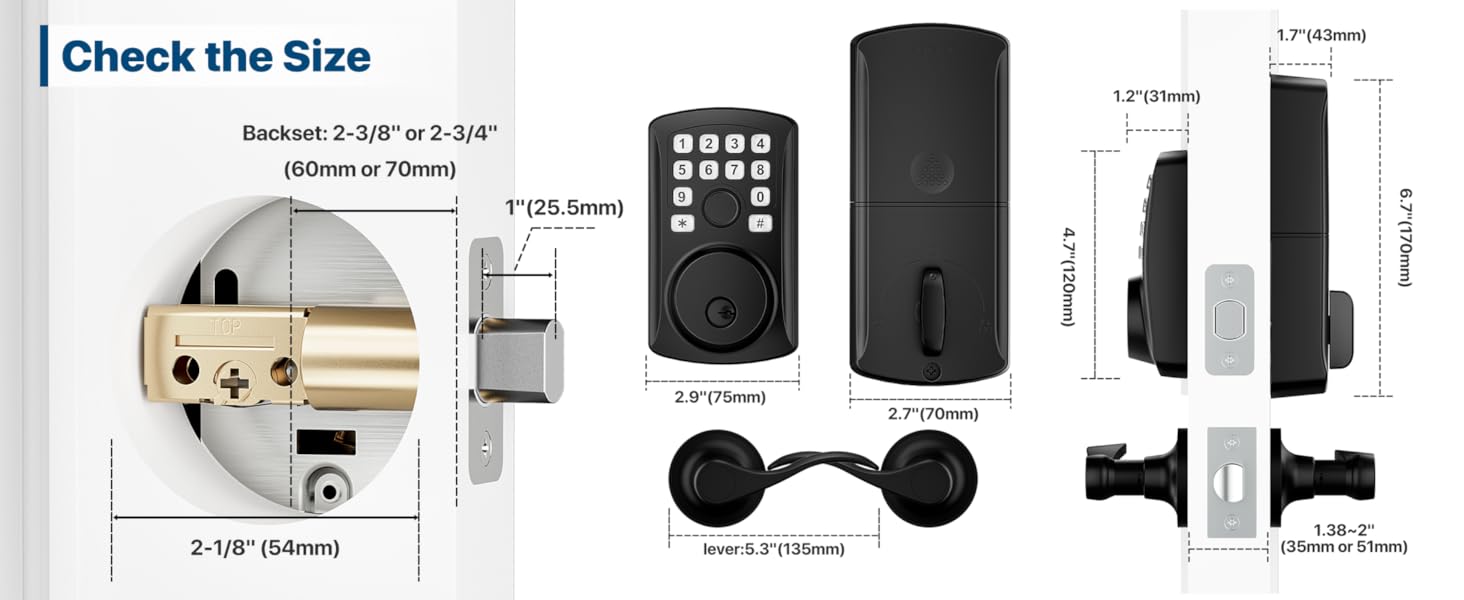 keypad door lock with handle