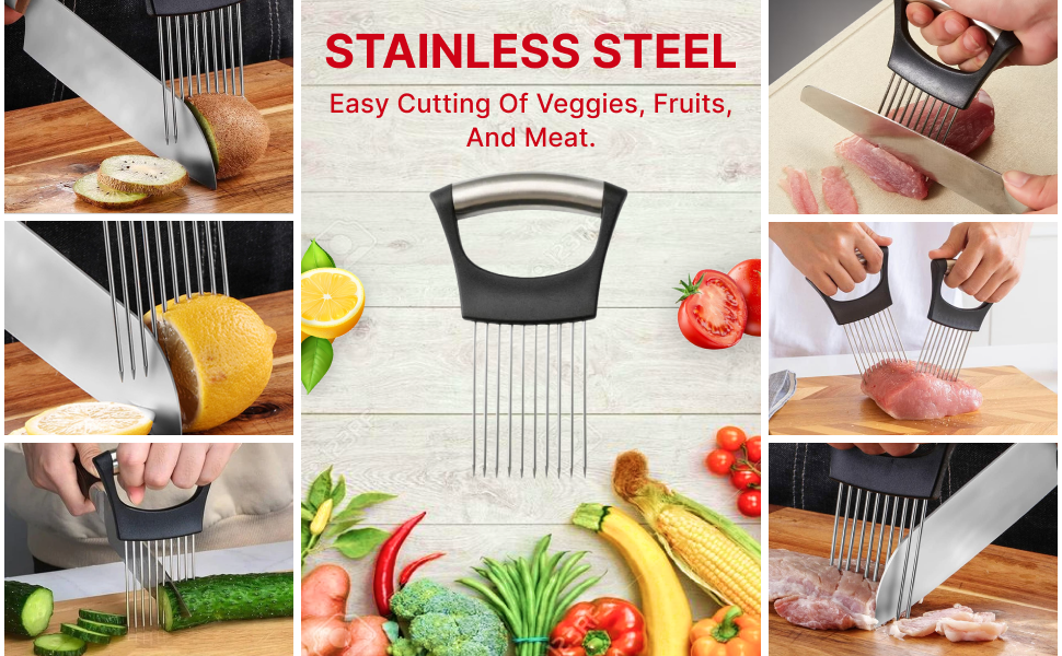 stainless steel onion slice holder