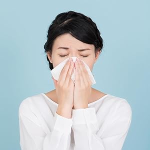 A woman with seasonal allergies
