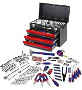 WORKPRO 408-Piece Mechanics Tool Set with 3-Drawer Heavy Duty Metal Box (W009044A)