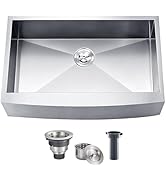 SHACO 33 Inch Stainless Steel Farmhouse Sink, 33x21 Apron Front Farm Sink, 9 Inch Deep 16 gauge C...