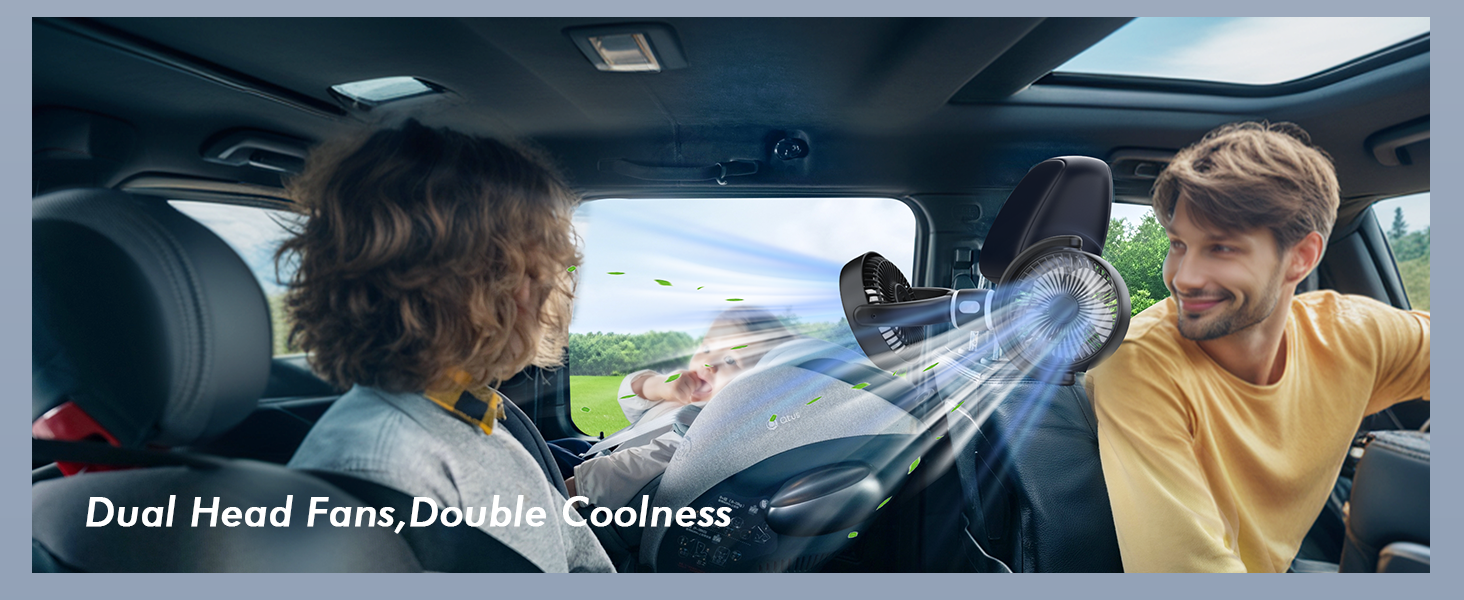 double car fan for back seat