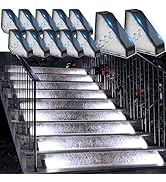 echosari 12 Pack Solar Step Lights for Outside, 100 Lumen Ultra Bright Outdoor Stair Lights Auto ...