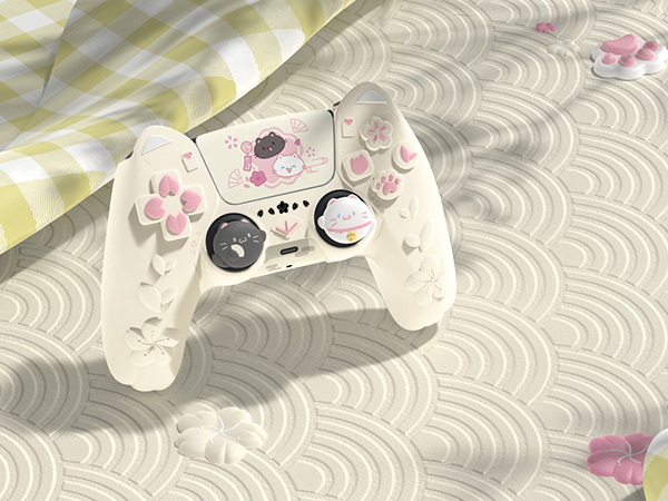 PlayVital Cherry Blossoms Kitten Protective Silicone Cover