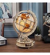 3D Wooden Puzzles Globe Model Kit for Adults to Build ROKR 3D Puzzles Night Light Desk Display To...