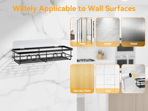 black shower caddy