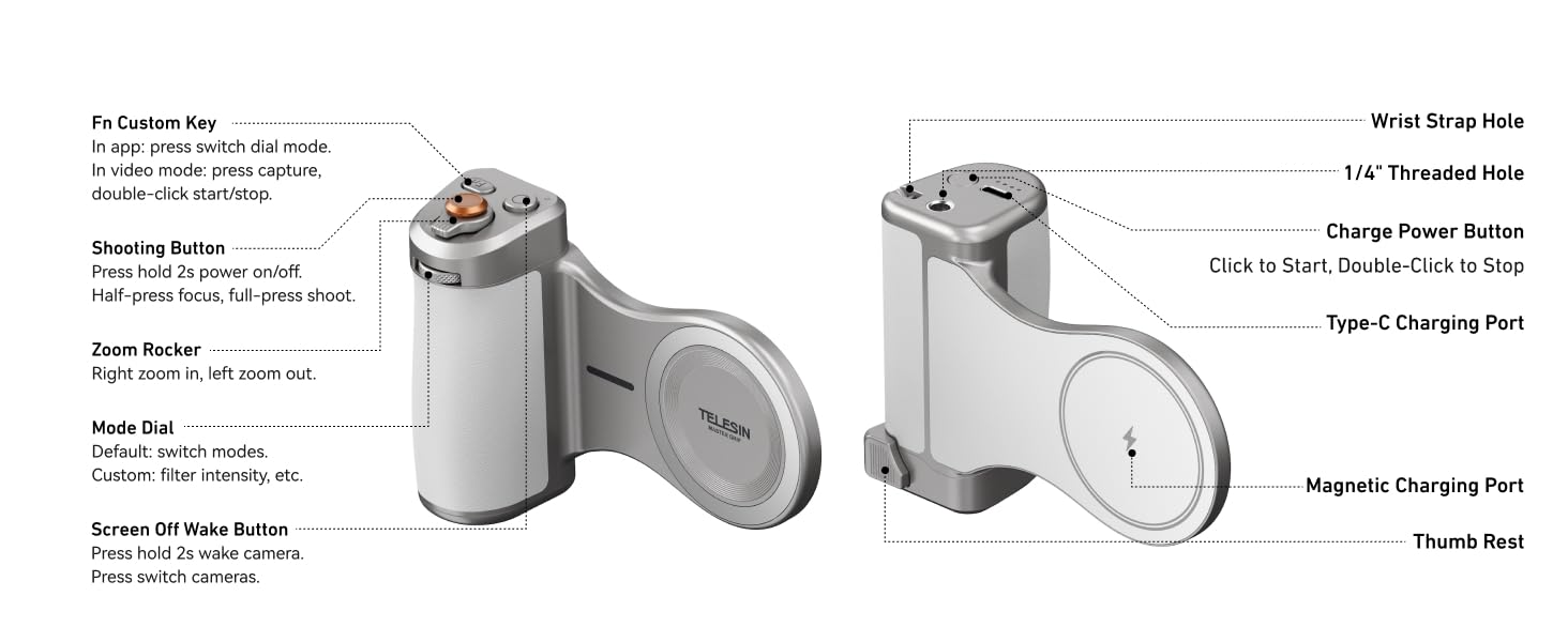 magnetic phone camera grip