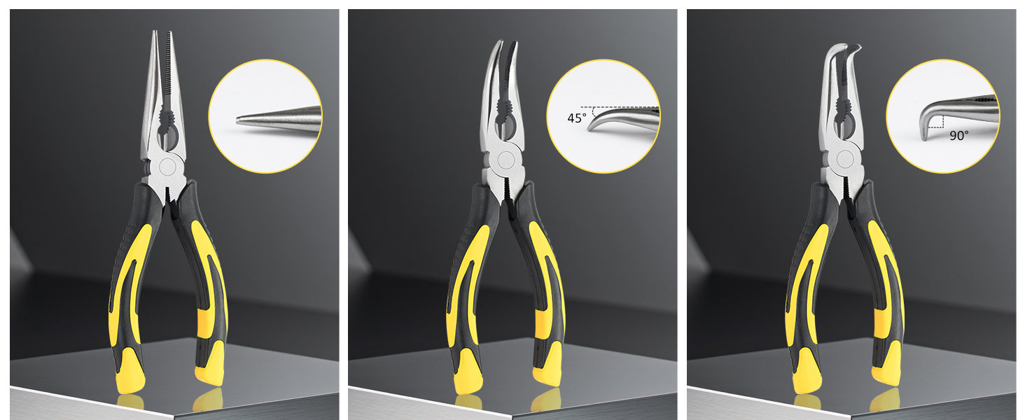 3pcs 8inch Reach Needle Nose Pliers Set