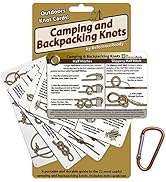 ReferenceReady Outdoor Knots - Waterproof Knot Tying Cards with Mini Carabiner - Includes 22 Rope...