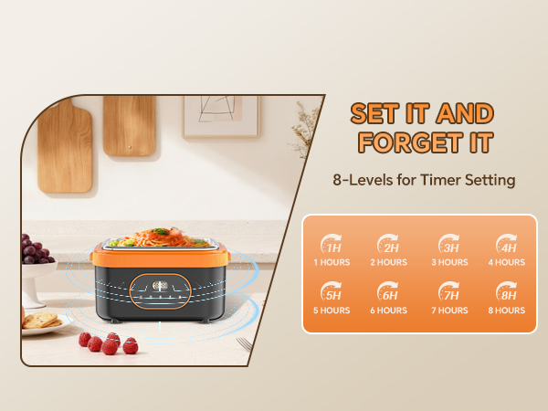 8-Levels for Timer Setting electric lunch box